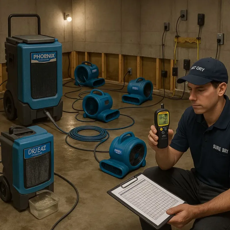 Structural Drying and Dehumidification process in Enfield, NH
